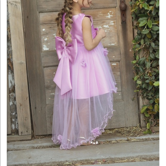 Girls 4 lavender Easter dress train formal purple - Picture 2 of 4